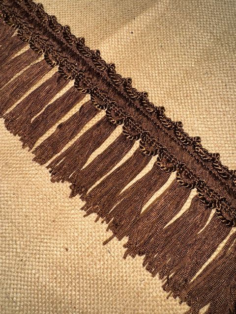 Upholstery Swing Fringe with Decorative Braided Top - Chocolate