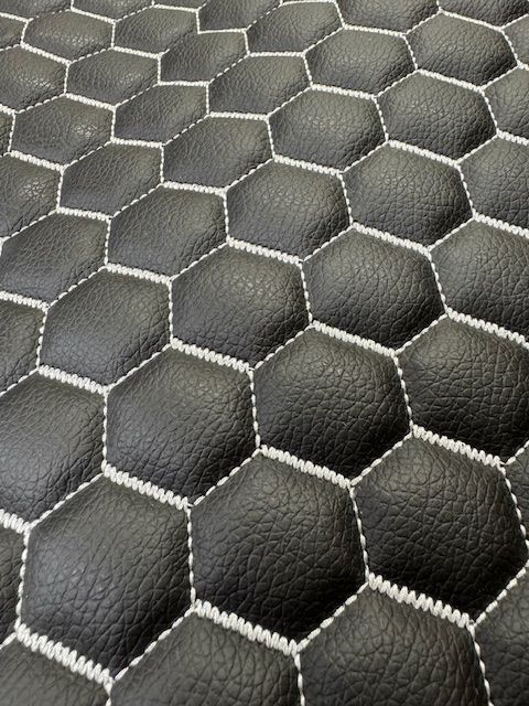 Luxury Hexagonal Quilted Vinyl - Black
