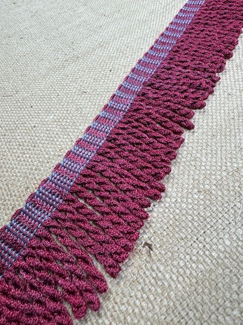 Upholstery Spectrum Roman Fringe - Braided top Rope - Claret and Blue