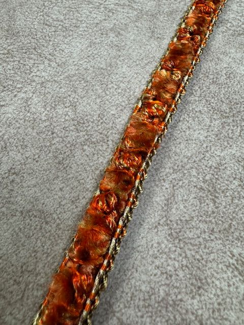Upholstery Luxury Tufted Boucle Braid Trim - Tangerine