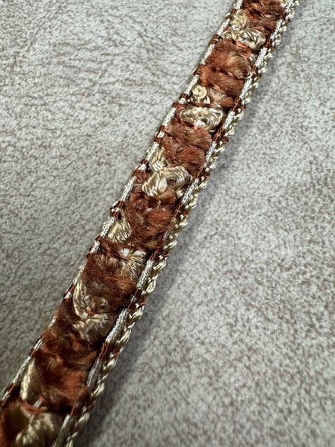 Upholstery Luxury Tufted Boucle Braid Trim - Copper Rust
