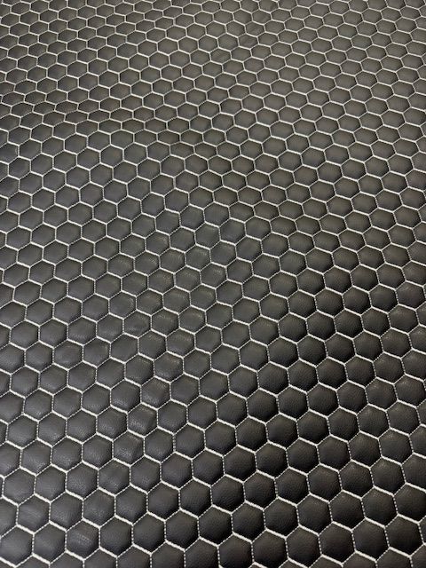 Luxury Hexagonal Quilted Vinyl - Black