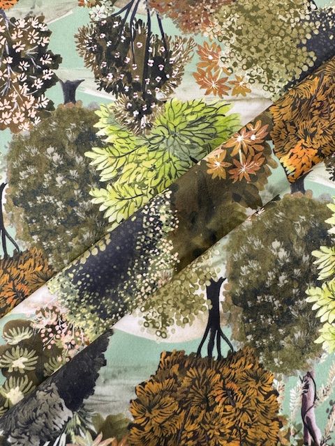 Forest Hill Willow Printed Velvet Upholstery Fabric