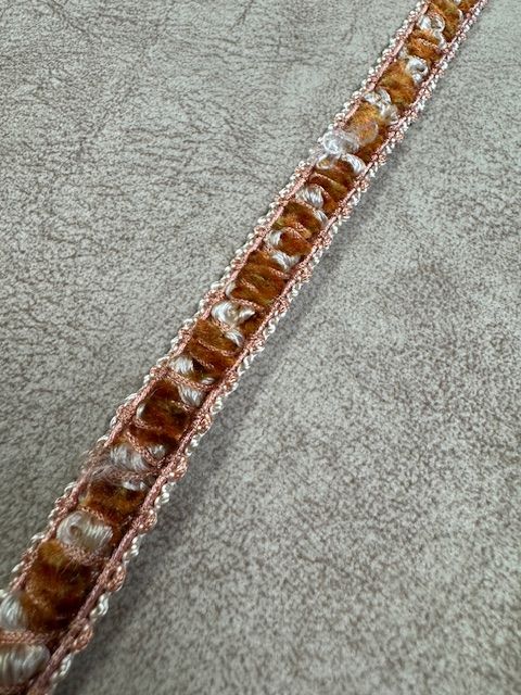 Upholstery Luxury Tufted Boucle Braid Trim - Sunset Orange