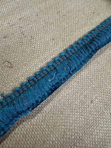 Upholstery Brush Fringe/ Ruche Trim - Petrol Blue