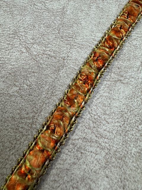 Upholstery Luxury Tufted Boucle Braid Trim - Fire Opal