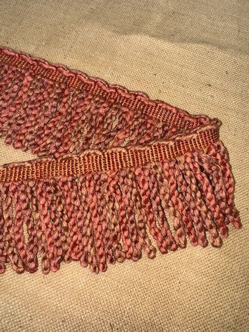 Upholstery Spectrum Heavy Bullion Fringe - Braided top Rope - Coral Pink