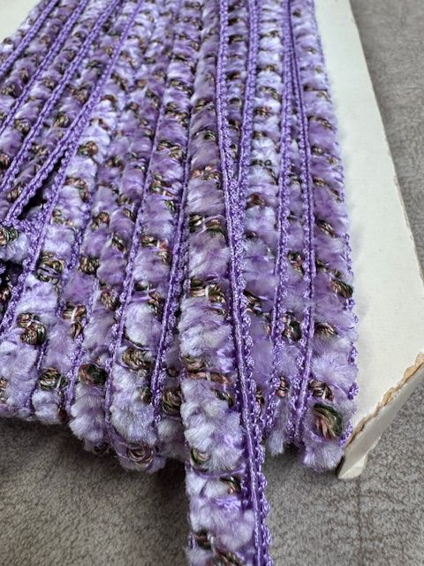 Upholstery Luxury Tufted Boucle Braid Trim - Bright Lilac