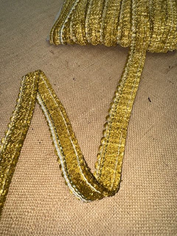 Upholstery Brush Fringe/ Ruche Trim - Antique Gold