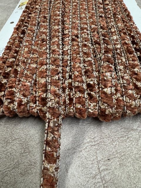 Upholstery Luxury Tufted Boucle Braid Trim - Copper Rust