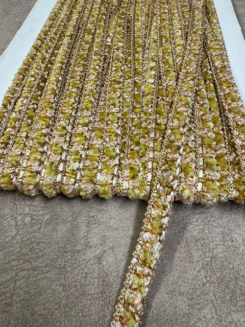 Upholstery Luxury Tufted Boucle Braid Trim - Lemon Shake