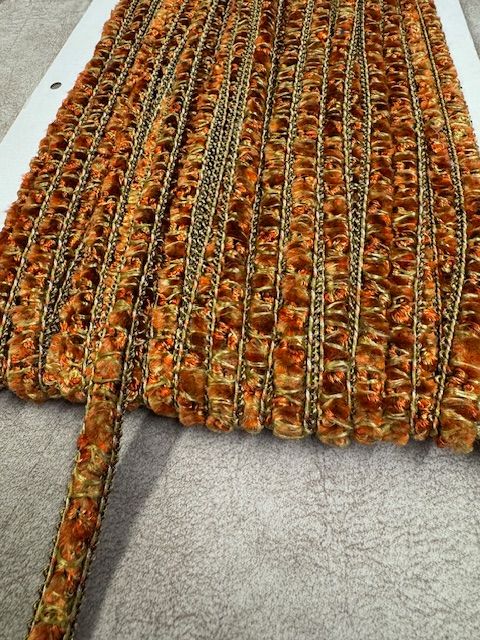 Upholstery Luxury Tufted Boucle Braid Trim - Fire Opal