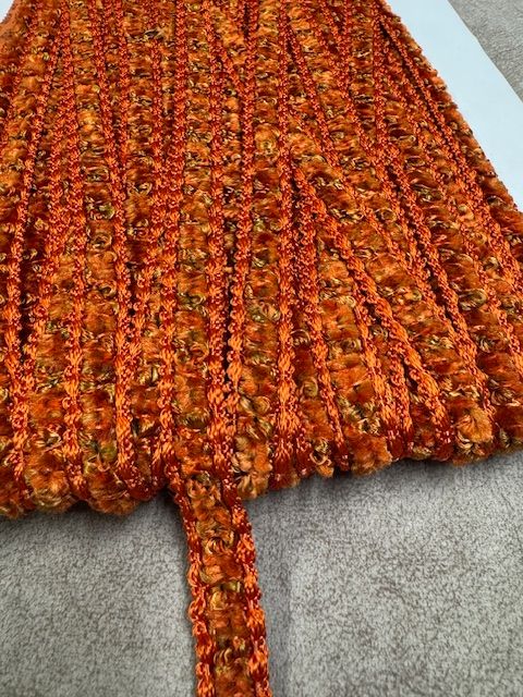 Upholstery Luxury Tufted Boucle Braid Trim - Orange Burst