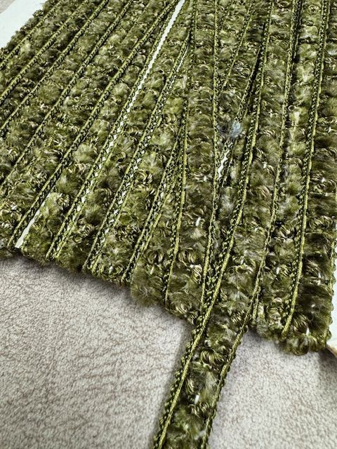 Upholstery Luxury Tufted Boucle Braid Trim - Moss Green