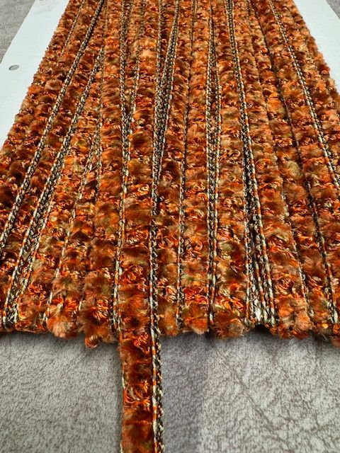 Upholstery Luxury Tufted Boucle Braid Trim - Tangerine