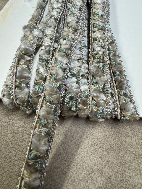 Upholstery Luxury Tufted Boucle Braid Trim - Mother of Pearl