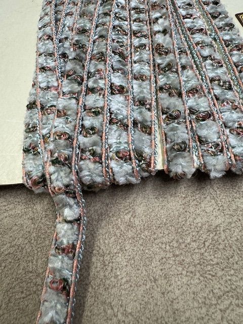 Upholstery Luxury Tufted Boucle Braid Trim - Ice Blue
