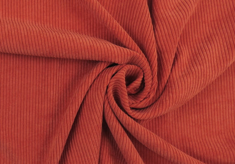 Coral Soft Ribbed Cord Chenille Upholstery Fabric